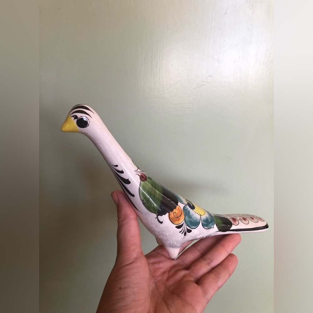 Vintage Tonala Road Runner Bird Mexican Mexico Pottery Hand Painted